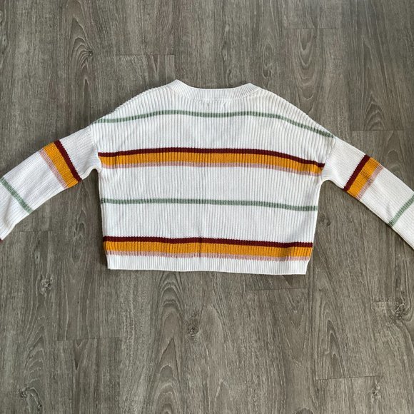 LA Hearts Striped Cropped  V-Neck Pullover Sweater‎ PacSun - Picture 4 of 7